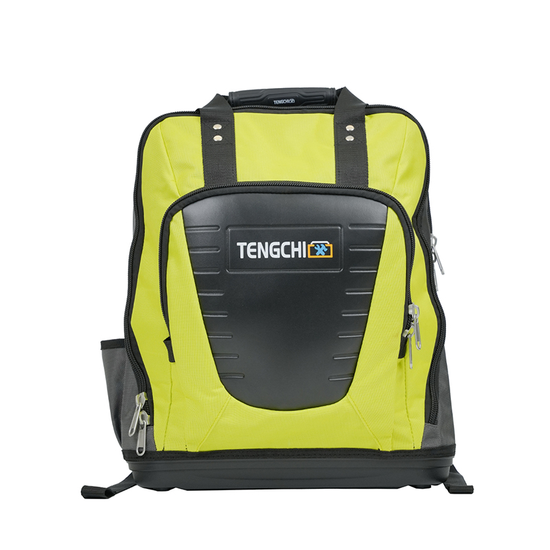 Versterkte 14-inch multifunctionele gereedschapsrugzak met plastic bodem