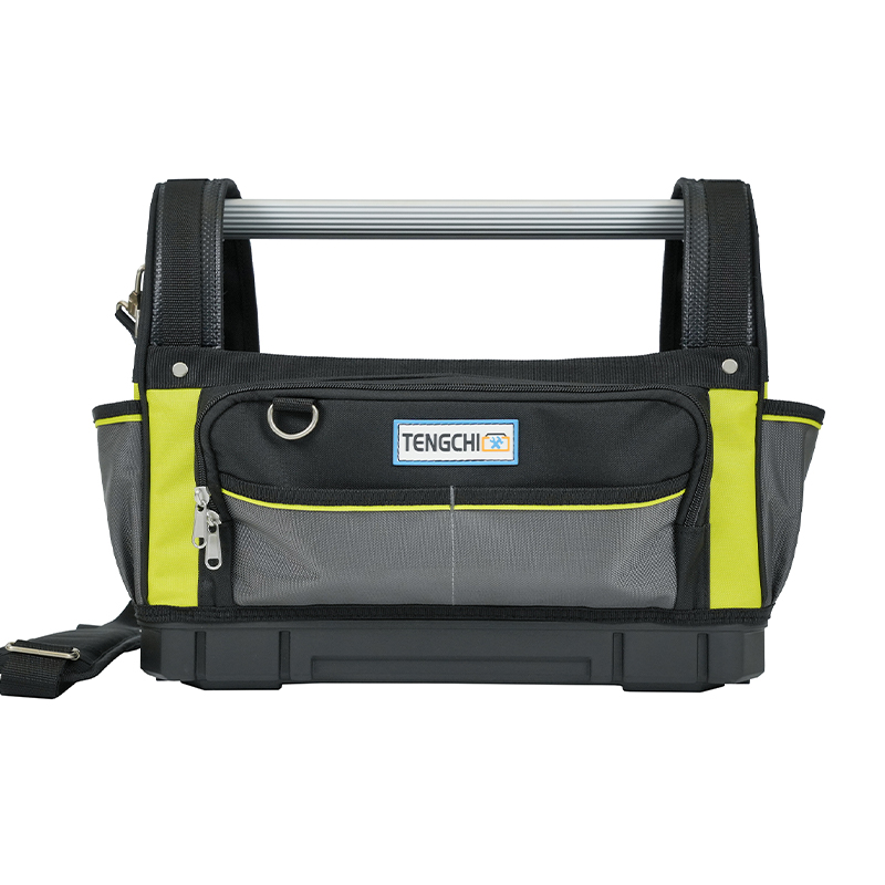 17-inch/19-inch gereedschapstas voor stalen buizen met plastic bodem en buitenzak